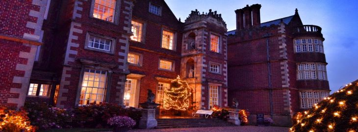 Burton Agnes Hall lit for Christmas
